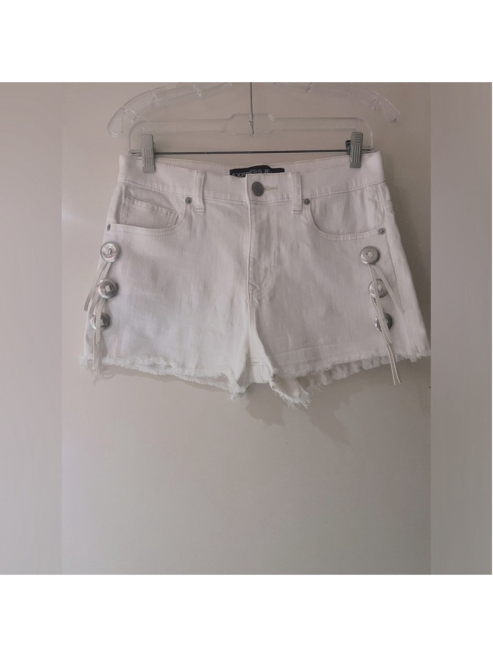 EXPRESS Jean Shorts White Conchos